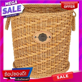 ตะกร้าทรง D มีหู MONARCH 27x25x26 ซม. สีน้ำตาล ตะกร้าผ้า BASKET MONARCH NATURE 27X25X26CM อุปกรณ์จัดเก็บเสื้อผ้า