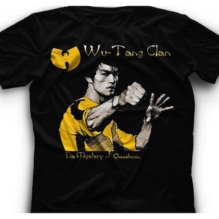 เสื้อยืดครอปเสื้อยืด พิมพ์ลาย Wu tang clan Bruce Lee สไตล์ฮิปสเตอร์ สําหรับผู้ชายS-5XL