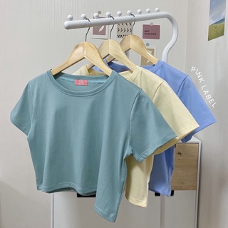 Basic crop top เสื้อยืดครอปสีพื้น