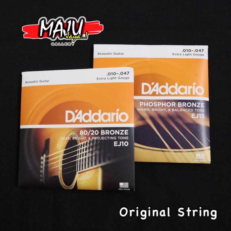 สายกีตาร์โปร่ง daddario ดั้งเดิม EJ10 และ EJ15 Size 010