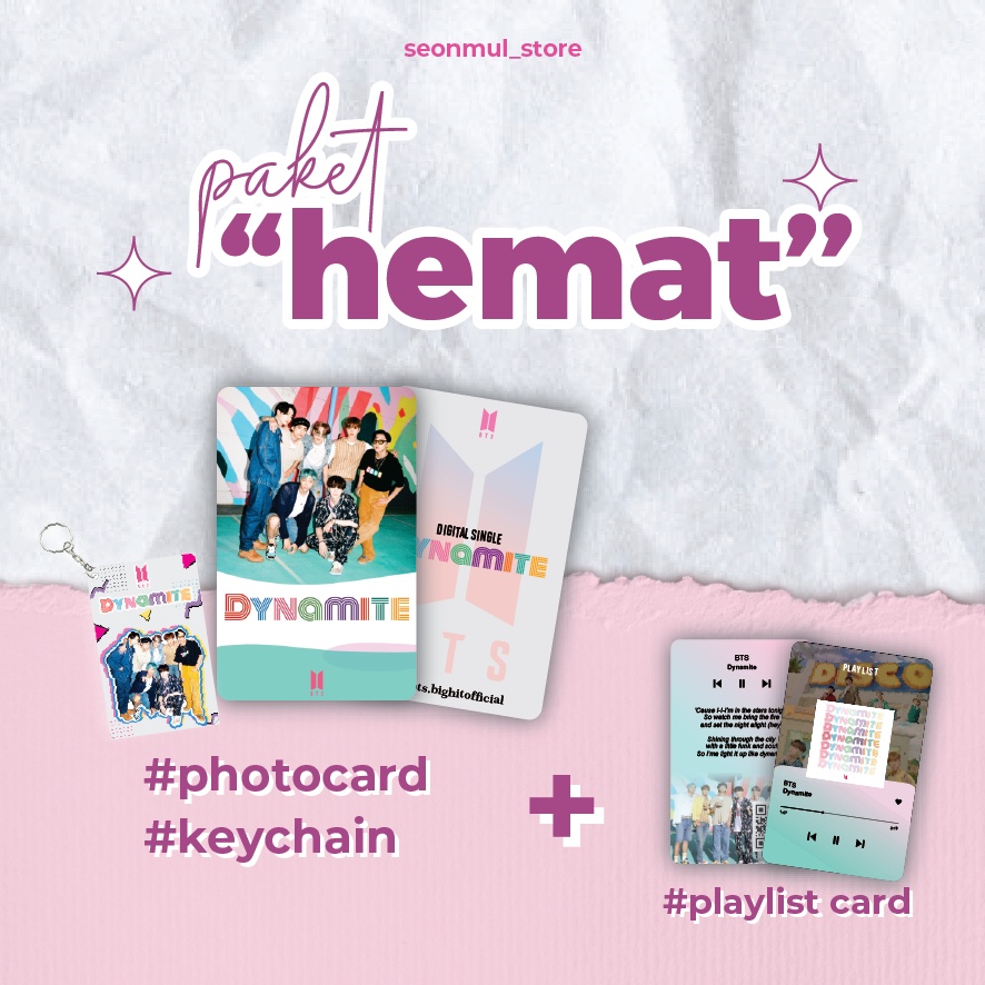 [แพ็คเกจบันทึก] Photocard PC BTS BLACKPINK RED VELVET AESPA / PLAYLIST CARD KPOP / KEYCHAIN BTS BLAC
