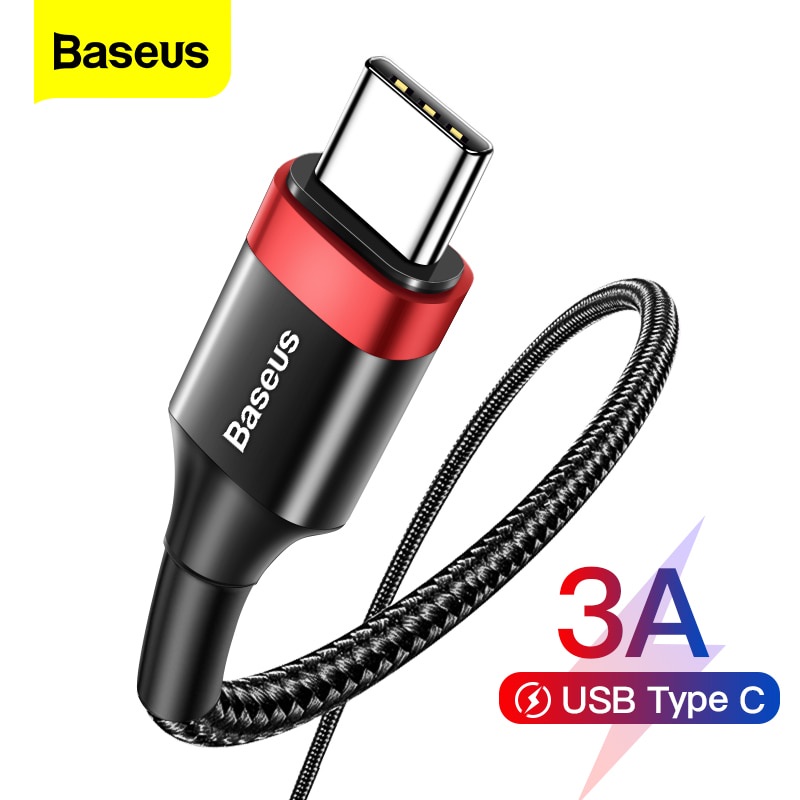 Baseus 3A สายชาร์จเร็ว USB Type C สําหรับ Samsung S9 S10Note 10 Android โทรศัพท์ ซิงค์ข้อมูล สายเคเบิล USB
