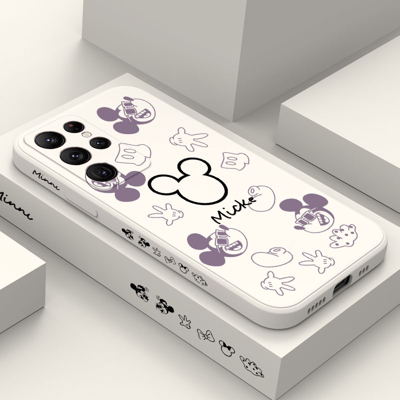 เคสโทรศัพท์มือถือ ลาย Happy Mouse แฟชั่นสร้างสรรค์ สําหรับ Samsung Galaxy S23 S22 Ultra Plus