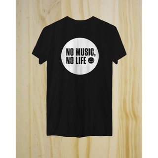 เสื้อยืด No Music, No Life สีดำ แบรนด์ VERz