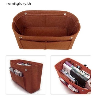 【remitglory】 Womens Handbag Organizer Bag Purse Insert Bag Felt Multi Pocket Tote Useful Bag 【TH】