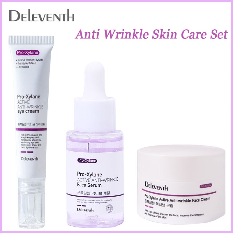 3pcs Anti Wrinkle Skin Care Sets Reduce Fine Lines Facial Serum Anti