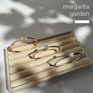 「 โค้ด ZJRP2 ลดทันที 45.- | ช้อปขั้นต่ำ 300.- 」 Margarita Luxe Simplicity Slim Bangle with Solo Diamond