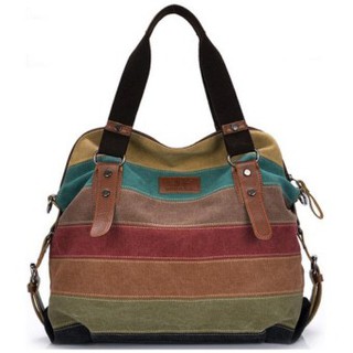 better it กระเป๋าแฟชั่น กระเป๋า Big Canvas bag Rainbow Fashion Women Bag