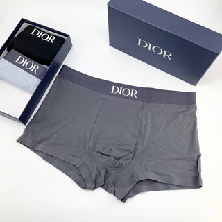 CHRISTIAN DIOR CLASSIC LOGO WAIST BAND MEN UNDERWEAR 100% COTTON BOXER กางเกงในสำหรับคุณผู้ชาย บ๊อกเซอร์ แบรนด์ดิออร์