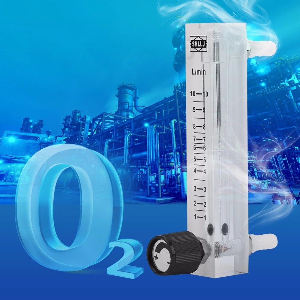 เครื่องวัดการไหลของอากาศที่แม่นยําlzq-7 Flowmeter 1-5LPM 0-10LPM 1-15LPM 2-20LPM Flow Meter พร้อมวาล์วควบคุมสําหรับการวัดก๊าซ