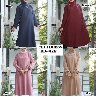 ชุดเดรส MIDI DRESS แขนยาวสําหรับสตรีมุสลิม 47 1 ชิ้นไซส์ XXL 2XL