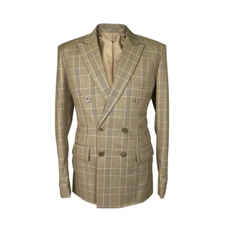 KINGMAN Double Breasted Camel Scott Suit สูท 6 กระดุม สีคาเมล ลายสก็อต