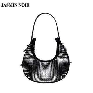 Jasmin NOIR กระเป๋าถือ กระเป๋าสะพายข้าง ประดับเพชร เรียบง่าย สําหรับผู้หญิง