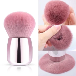 N153 แปรงปัดแก้มคาบูกิ kabuki ( สีชมพู) ด้ามจับกลม ขนาดพกพา สำหรับปัดแก้ม