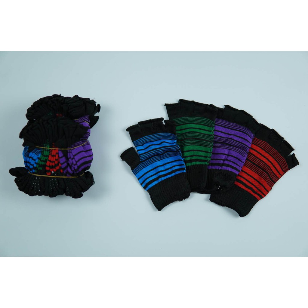 ถุงมือใส่ทำงานแบบลายขวาง 1แพ๊ค12 คู่ ยางยืด Gloves แบบฟรีไซท์ ถักอย่างดี ถุงมือช่าง (รูปถ่ายจากสินค้าจริง) **พร้อมส่ง** - รูปที่ 3