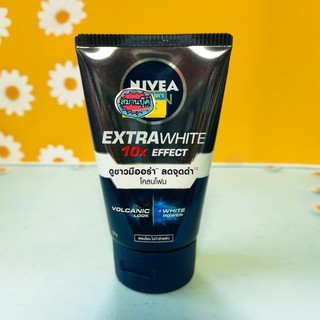 nivea men โฟมล้างหน้า extra white โคลนโฟมลดจุดดำขนาด 100 ml