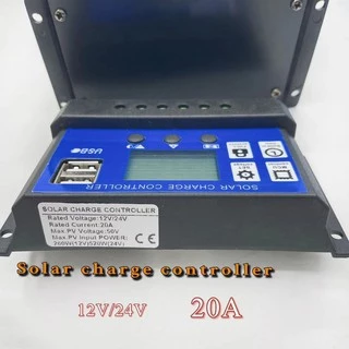 (THAISHVS399ลด150.-)10A/20A/30A/40A/50A/60A Solar Panel Charger Controller Battery Regulator USB LCD โซล่าชาร์จเจอร์