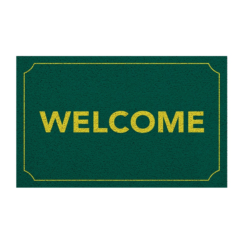 [MT05-00000011] พรมเช็ดเท้า พรมดักฝุ่น ลาย New welcome เขียว ขนาด 50x80 ซม