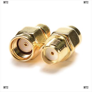 (MT 2 &amp; TH) RP SMA Male Plug To SMA Female อะแดปเตอร์แจ็คตรง RF Coax