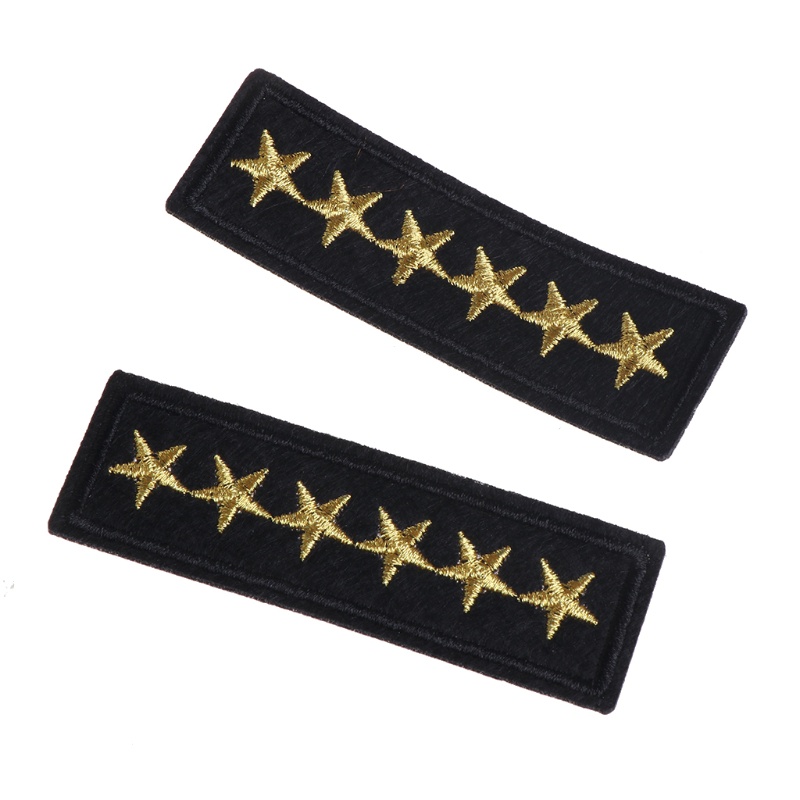 SUIT 2 ชิ้น Iron on Patch เสื้อผ้าสติกเกอร์ Star Rank Heat Press
