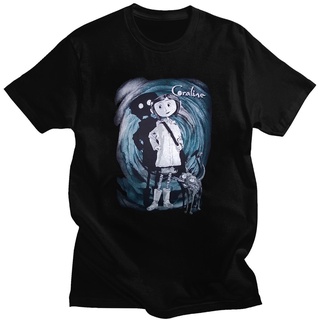 เสื้อยืด ผ้าฝ้าย พิมพ์ลาย Tim Burton Neil Gaiman Nightmare Before Christmas Goth Dark สําหรับผู้ชาย DF12HJ48188