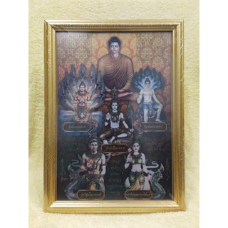 ยันต์ อภิมหามงคล สุขสม ร่ำรวย พ่อปู่ แม่ย่า พญานาคราช กรอบ รูป ขนาด A4