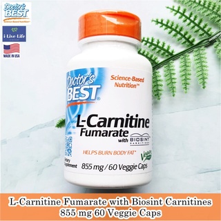 แอล-คาร์นิทีน L-Carnitine Fumarate with Biosint Carnitines 855 mg 60 Veggie Caps - Doctors Best