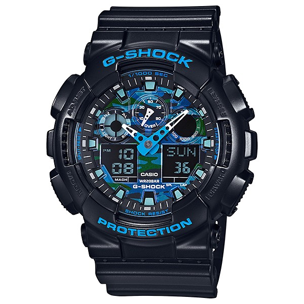 G-Shock นาฬิกาข้อมือผู้ชาย สายเรซิ่น สีดำ รุ่น GA-100,GA-100CB,GA-100CB-1A