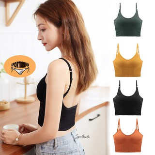 CB-657 [Sportbra4u]ครอปบราแฟชั่นเว้าหลังสไตล์แฟชั่นเกาหลีปรับสายได้