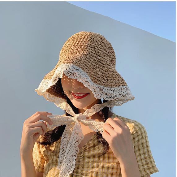 หมวกสาน Sunshine  หมวกปีกกว้าง (B47)