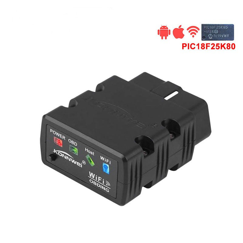 Konnwei KW902 Wifi Elm327 V1.5 IOS / Android Pic18F25K80 ชิป Obdii Elm 327 รหัส Reader เครื่องสแกนเน