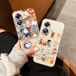 เคสโทรศัพท์มือถือแบบนิ่ม TPU กันกระแทก ลายการ์ตูนสนูปปี้ สําหรับ OPPOA38 A38 4G 2023