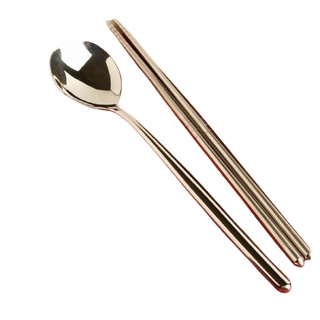 TwinFish 4ชุด ช้อนเกาหลีสแตนเลส และตะเกียบสแตนเลส รับประกันป…