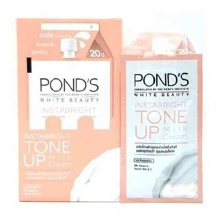 ( 6 ซอง / 1 กล่อง ) Pond s white beauty instarbright tone up milk cream พอนด์ส โทน อัพ มิล์ค ครีม 7 มล.