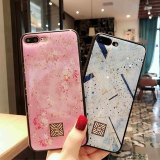 รูปแบบใหม่ ใบไม้สีทอง มันเงา เคส iPhone 14 plus 13 12 pro max 12 mini 11 pro max 7plus 8plus 6splus xr xs max case ง่าย แฟชั่น อีพ็อกซี่ เคสไอโฟน11