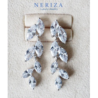 Neriza jewelry/ต่างหุเพชรระย้า เกรดพรีเมี่ยมประกายไฟเทียบเท่าเพชรแท้ รหัส NE042