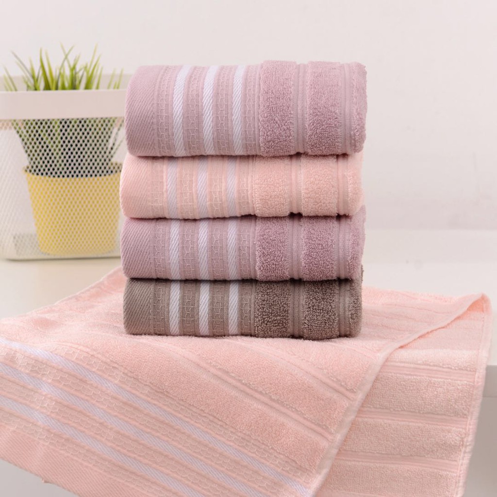 พร้อมส่ง ผ้าขนหนู 100%ผ้าฝ้าย นุ่มสบาย ซับน้ำดีมาก 75x35cm