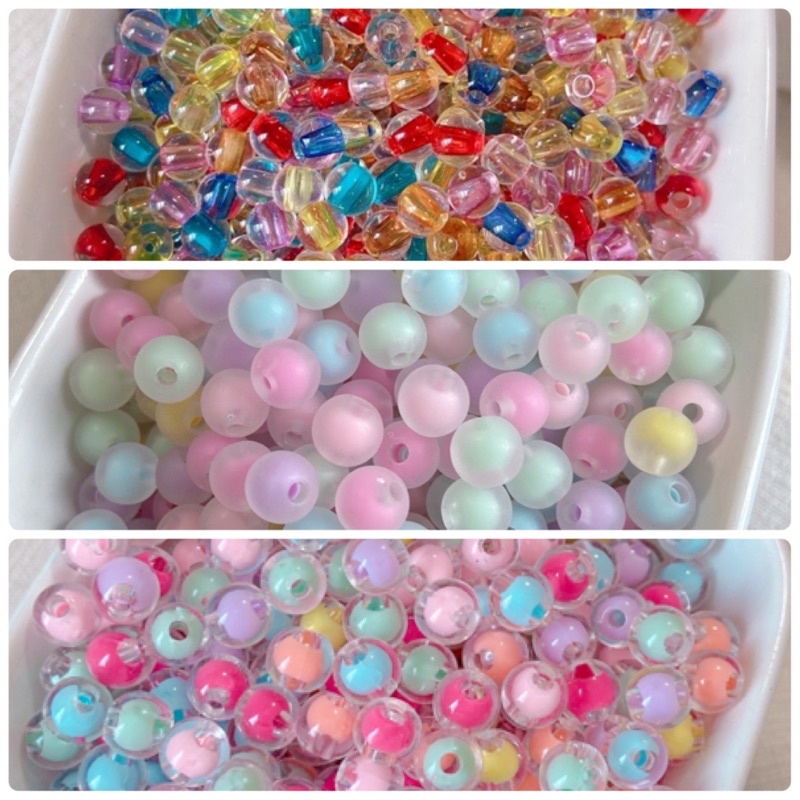 ลูกปัดกลม 8มิล (K006) ลูกปัดตกแต่งdiy ลูกปัดตกแต่งเครื่องประดับ