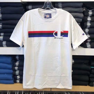 Champion เสื้อยืดลําลอง ผ้าฝ้าย แขนสั้น คอกลม พิมพ์ลาย สําหรับผู้ชาย