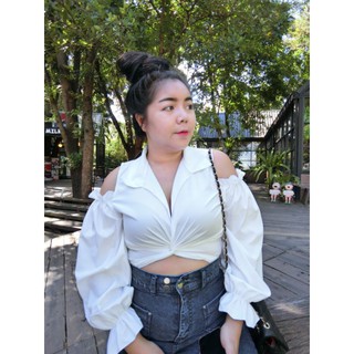 เสื้อสาวอวบ เสื้อเปิดไหล่