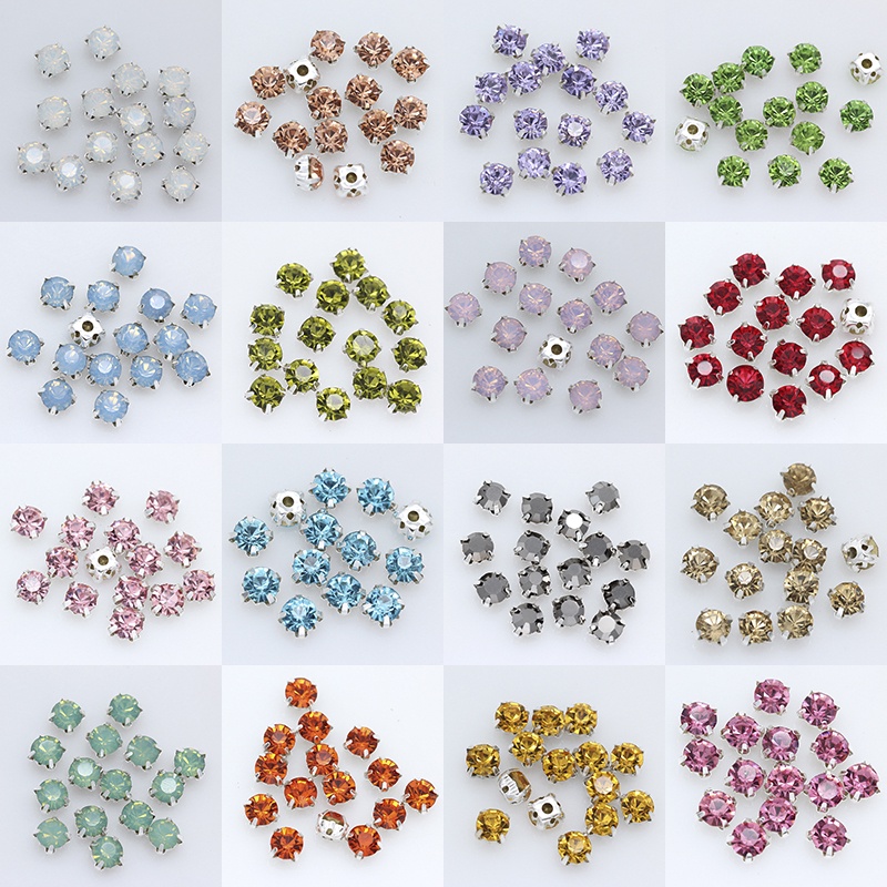 36 P 6 มม.เย็บคริสตัล Rhinestones เพชรทองแดงถ้วย claw Montees เย็บแก้วอัญมณีลูกปัดสําหรับเย็บปักถักร้อย DIY สร้อยคอต่างหูเครื่องประดับทํา headwear ชุดแต่งงาน trims