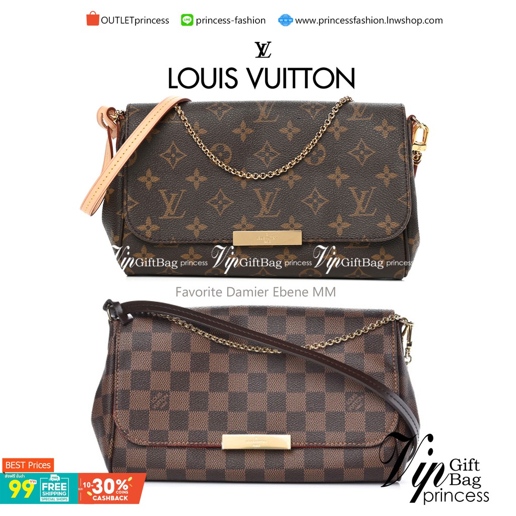 หนังแท้ LOUIS VUITTON Favorite Monogram Damier Ebene MM