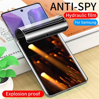 ฟิล์มความเป็นส่วนตัว ฟิล์มไฮโดรเจล TPU เต็มจอคลุมขอบโค้ง กันรอย สำหรับ Samsung Galaxy Note 20 Ultra 10 9 8 S9 S10 Plus S20 Anti spy Privacy Hydrogel