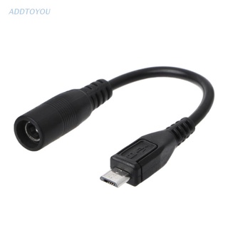 【3C】 5.5X2.1 มม. Dc Power ปลั๊กแจ็คเก็ตกันน้ํา Female To Micro Usb Male อะแดปเตอร์สายเคเบิ้ล