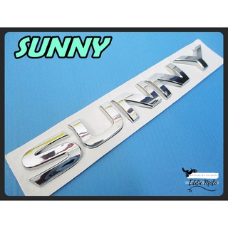 SUNNY EMBLEM BADGE LOGO STICKER "CHROME" size 18x2.5 cm. (5 PCS.) // โลโก้ สติ๊กเกอร์ ตัวอักษร SUNNY แยกชิ้น สีโครเมี่ยม