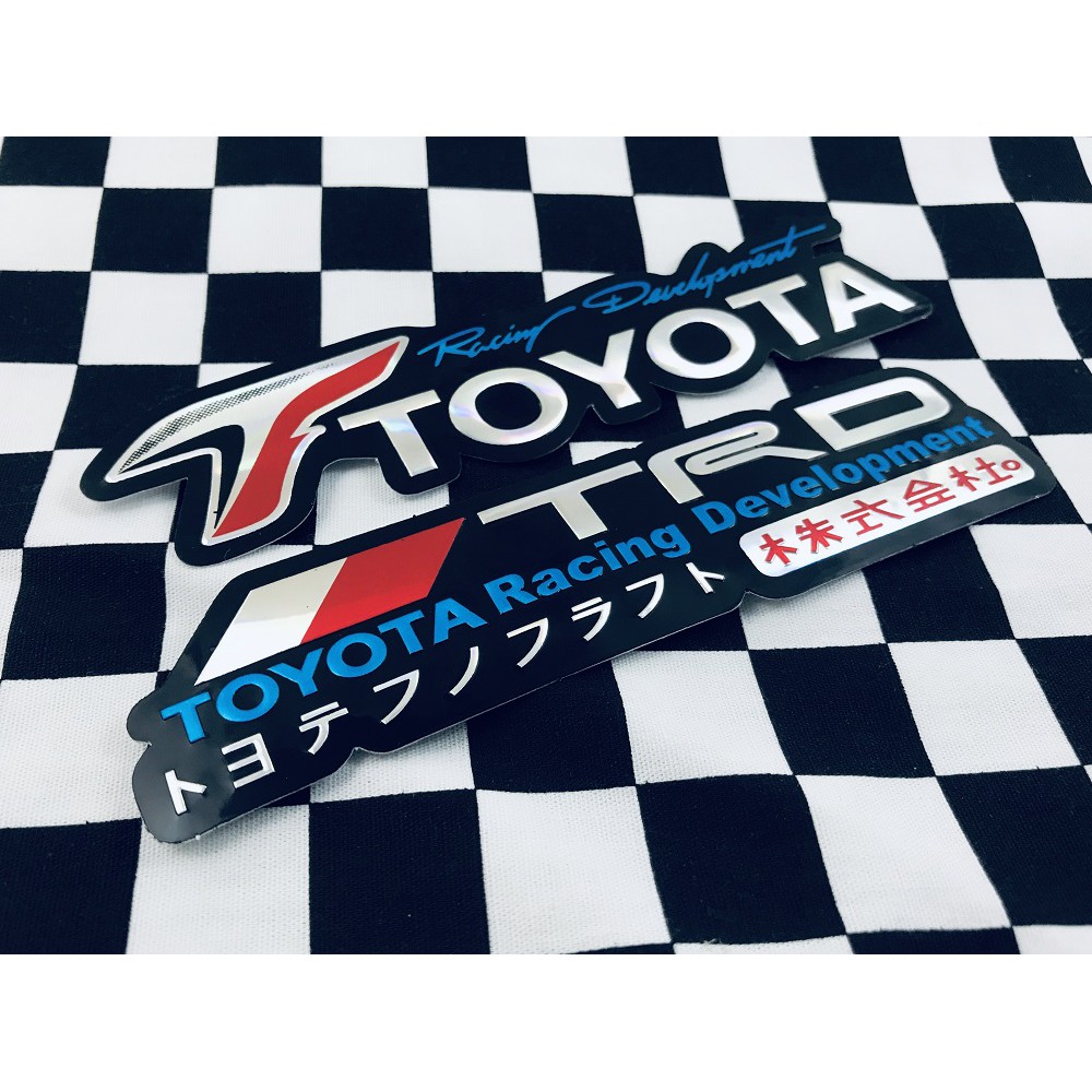 สติ๊กเกอร์ TRD Toyota Racing Japan JDM Car สติกเกอร์ 2ชิ้น 3D ตัวนูน แต่งรถ ติดรถ ติดกระจก Vios Yaris Vigo Revo Fortuner