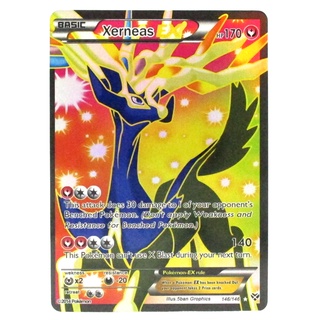 Xerneas EX Card เซร์เนอัส 146/146 Pokemon Card Gold Flash Light (Glossy) ภาษาอังกฤษ