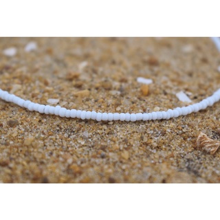 𝐴𝑆𝐻𝐼𝑅𝐴 (white seed bead) White seed bead chokerสร้อยคอ/โชกเกอร์ ลูกปัดสีขาว ปรับขนาดความยาวได้ สร้อยไปทะเล สร้อยลูกปัด ส