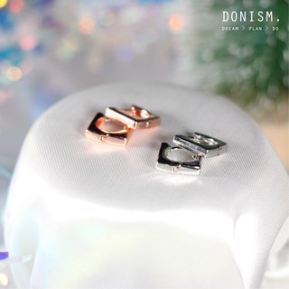 ต่างหูห่วงสี่เหลี่ยม Minimal Silver / Rose Gold