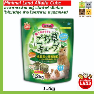 Minimal Land Alfalfa Cube อาหารกระต่าย หนูแฮมเตอร์ หญ้าอัลฟาฟ่าอัดก้อน ไฟเบอร์สูง ขนาด 1.2kg ราคา 320 บ.